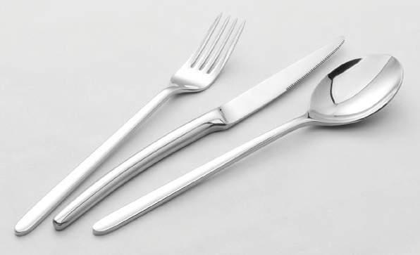 CUTLERY ΑLINA 18/0 Κουτάλι φαγητού / Dinner spoon Πιρούνι φαγητού / Dinner fork Μαχαίρι φαγητού / Dinner knife Κουτάλι γλυκού / Tea spoon Πιρούνι γλυκού / Cake fork
