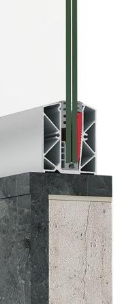 Typology Characteristics On-floor mounting on existing parapet Continuous profile for glass constructions with height up to 0.