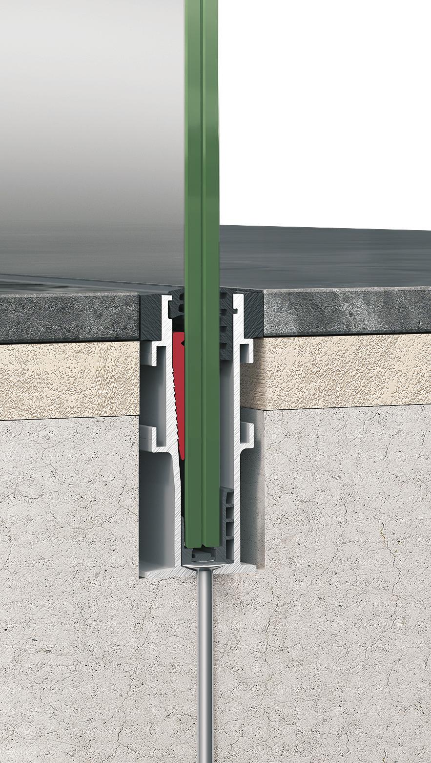 Typology Characteristics In-floor mounting panel 8+8 or 10+10mm laminate tempered with quadruple membrane (special pad 1.