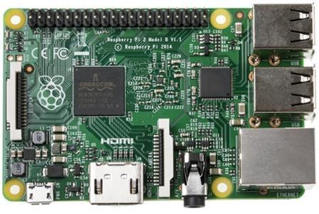 3.2.3 Raspberry Pi 2 Model B Εικόνα 3.4 Πλατφόρμα Προγραμματισμού Raspberry Pi 2 Model B Το Raspberry Pi 2 Model B αποτελεί την νέα, δεύτερη γενιά των mini PC Raspberry.