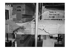 2. Αστοχία μέλους λόγω θραύσης των ινών των σύνθετων υλικών Η εν λόγω μορφή αστοχίας είναι πιο σπάνια και εμφανίστηκε σε περιπτώσεις τοιχοποιίας που ήταν λιγότερο επιρρεπής σε κάμψη και η ενίσχυση