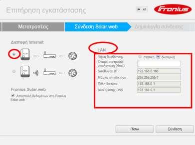 o Αν συνδεθούμε ασύρματα στο router, τότε επιλέγουμε το σχήμα της σύνδεσης WLAN (2).