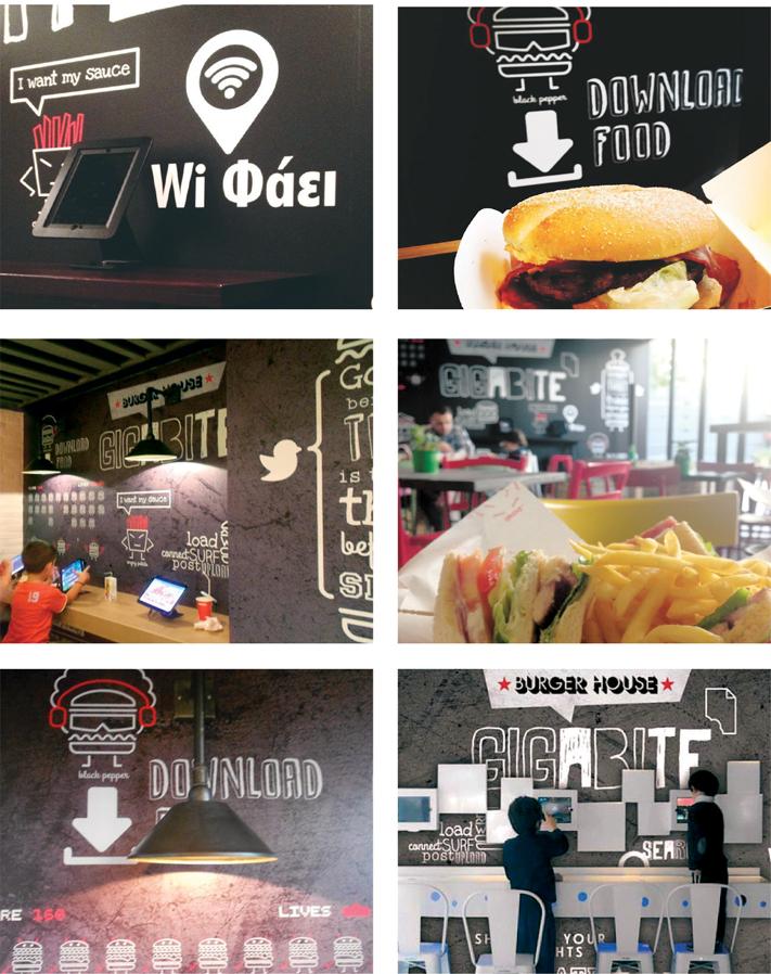 GOODY S BURGER HOUSE / ipad POINT Eφαρμογή γραφικών σε τοίχους ή άλλα δομικά στοιχεία των καταστημάτων για τη σηματοδότηση των χώρων που μπορεί