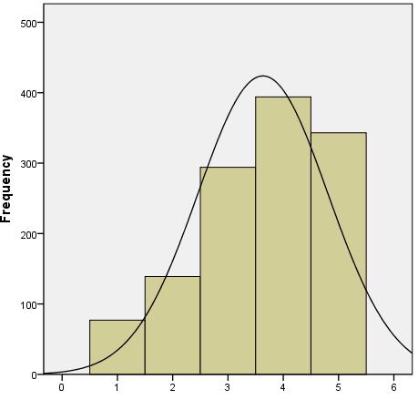 Mean=3,63 Std. Dev.=1,174 N=1.