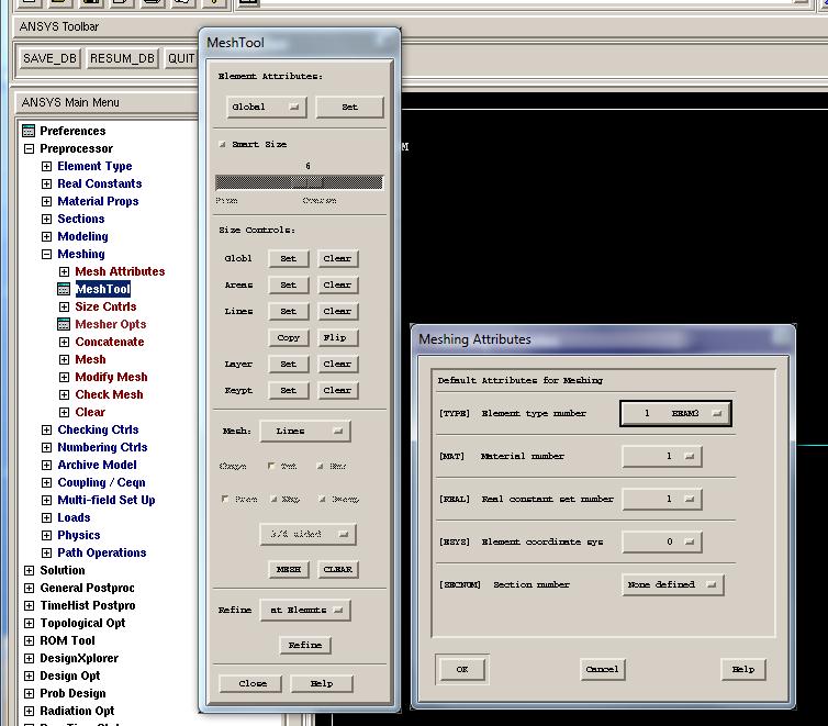 PREPROCESSOR: MESH: Element Attributes 3. Επιλογή «ElementAttributes/Global/Set» 1.