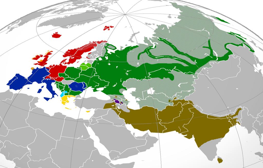 2.2 Localisation et classification des langues indo-européennes actuelles (2/7) Localisation des langues