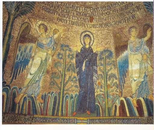 Ψηφιδωτά Τα Τα ψηφιδωτά της Αγίας Σοφίας αποτελούν εντυπωσιακά δείγματα βυζαντινής τέχνης του ψηφιδωτού και δίνουν μια ιδιαίτερη μεγαλοπρέπεια στο
