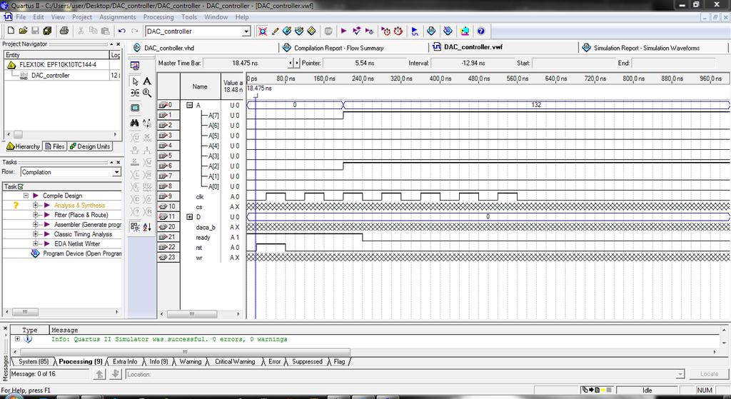 Menu Processing / Start Simulation για να διαπιστώσουμε αν γίνεται σωστά η λειτουργία του κώδικα από την εξαγωγή των αποτεσμάτων της προσομοίωσης.