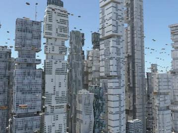 Εικόνα 14: New York City 2259. Διαδικαστικά παραγόμενα κτίρια από το μοντέλο της Νέας Υόρκης μετά από 250 χρόνια στο μέλλον. Η εικόνα είναι ευγενική προσφορά της Procedural Inc.