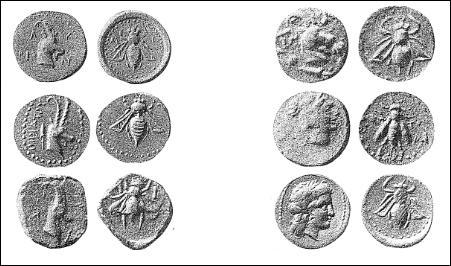 ΕΙΣΑΓΩΓΗ Εικόνα 4: Η μέλισσα σε αργυρά και χάλκινα Κρητικά νομίσματα (Λιβέρη, 1996).