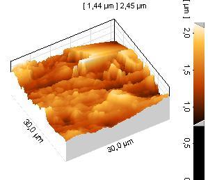 5.1.5 ΜΕΤΡΗΣΗ ΤΡΑΧΥΤΗΤΑΣ ΜΕΣΩ ΣΥΜΒΑΤΙΚΟΥ ΤΡΑΧΥΜΕΤΡΟΥ ΚΑΙ ΑΤΟΜΙΚΗΣ ΜΙΚΡΟΣΚΟΠΙΑΣ ΣΑΡΩΣΗΣ (AFM) Το επιφανειακό τοπογραφικό ανάγλυφο του κράματος Al 7075-O μελετήθηκε κατά τον διαμήκη και τον εγκάρσιο