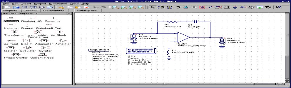 Quite Universal Circuit Simulator (Qucs) Το Qucs είναι ένα ανοιχτού κώδικα λογισμικό προσομοίωσης ηλεκτρονικών κυκλωμάτων της εταιρίας GPL.