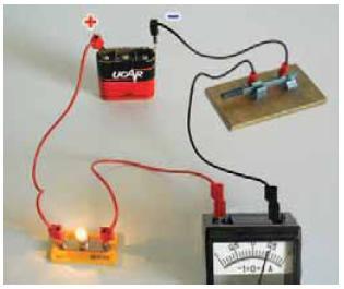 Μέτρηση έντασης του ηλεκτρικού ρεύματος Για να μετρήσουμε την ένταση του ηλεκτρικού ρεύματος που διέρχεται από έναν αγωγό, παρεμβάλλουμε το αμπερόμετρο Αυτός ο τρόπος σύνδεσης του οργάνου λέγεται