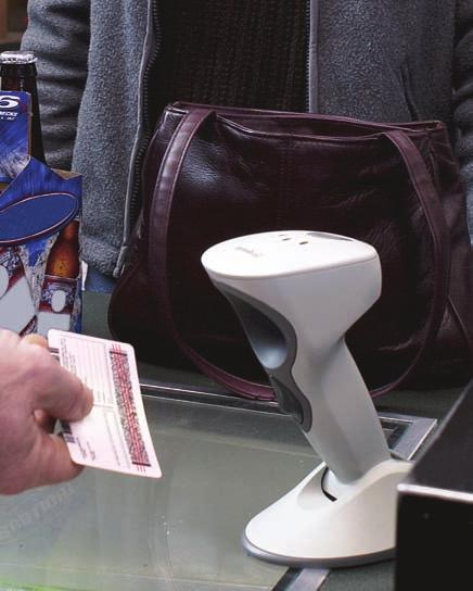 handheld data capture. Put the scanner back on the counter and it automatically returns to hands-free mode.