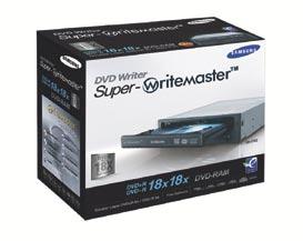 778,81ден Samsung WriteMaster SH-S182D Samsung Super WriteMaster DVD RW RAM Drive, Retail верзија со црна, бела и сребрена променлива предна маска, Double Layer DVD+R (8x), DVD+/-R (18x), DVD