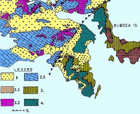 Ο Κατσικάτσος (1986) υποστηρίζει την ένταξη του αυτοχθόνου της Αττικής στην εξωτερική γεωτεκτονική ζώνη των Ελληνίδων και θεωρεί ότι το αλλόχθονο της Αττικής παλαιογεωγραφικά βρίσκεται εξωτερικά της