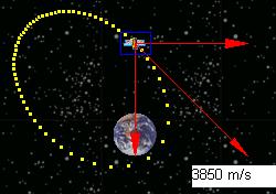 αρχική ταχύτητα 3850 m/s. Τρέχοντας το πρόγραμμα διαπίστωσε ότι η περίοδος περιφοράς του δορυφόρου είναι: 10 ώρες, 56 λεπτά και 10 δευτερόλεπτα.