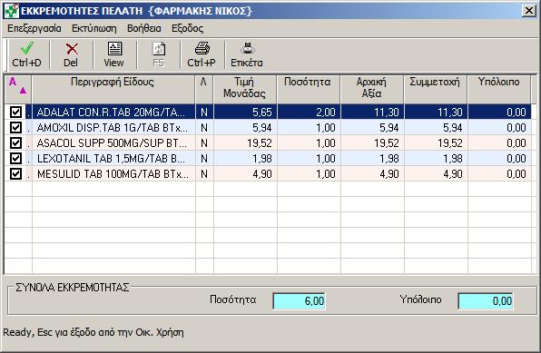 ακόμη τακτοποιήσει ο πελάτης, όπως στην επόμενη εικόνα ΣΥΓΚΕΝΤΡΩΤΙΚΗ ΚΑΤΑΣΤΑΣΗ