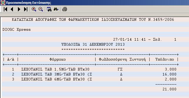 Στην ερώτηση, που ακολουθεί «Θέλετε να συμπεριλάβετε και τα είδη με υπόλοιπο μηδέν;», απαντήστε «Όχι», Και επιλέξτε τον εκτυπωτή σας για τη γραφική εκτύπωση της κατάστασης απογραφής, η οποία θα έχει