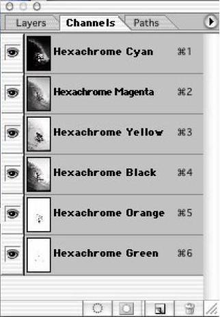 Pantone Hexachrome Pantone HexWere HexImage (primeren za delo v AdobePhotoshopu) bitne slike RGB, Lab, CMYK Hexachrome generira nov 6 kanalni