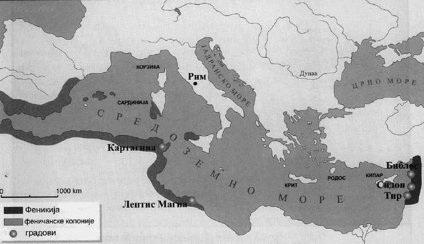 144. Пажљиво погледај карту која представља феничанске колоније. На којим континентима су Феничани основали своје колоније? ИСТОРИЈА Одговор: 145.