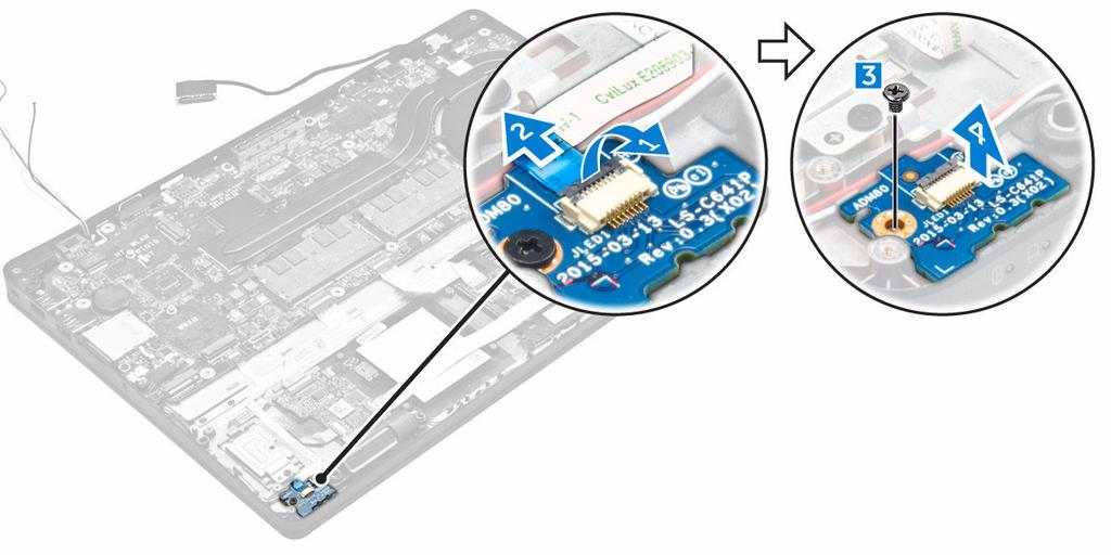 a. διάταξη σκληρού δίσκου ή M.2 SSD ή PCIe SSD b. πλαίσιο βάσης σύνδεσης c. κάρτα WLAN d. κάρτα WWAN e. μπαταρία f. κάλυμμα βάσης 5.