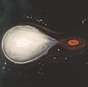 Σε ένα µικρής ηλικίας γαλαξία, που έχει τη µορφή ενός «κβάζαρ», η κεντρική µελανή οπή προσροφά ύλη, η οποία καθώς βυθίζεται στη λήθη εκπέµπει έντονη ακτινοβολία.