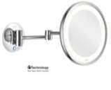 Magnifying Mirrors S07020744 TWIN ARM LED MIRROR Colour :Chrome LED-lighting T3 technology: Hi-tech two tone touch control 3x magnification Full pivotal adjustment IP 44 splash-proof Class I, 100-240