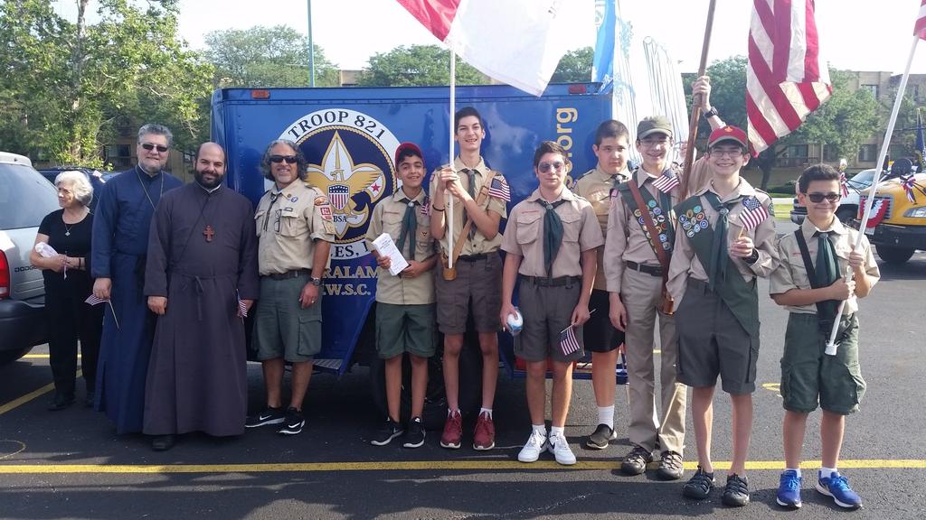 Haralambos Scout Troop 821, under the direction of Scoutmaster Vasili Zimbrakos, and several other