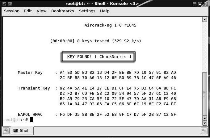 Бежични комуникациони системи Слика 8.4 : Успешно откривен кључ програмом aircrack-ng Активност 1: Откривање WPA кључа Подесити бежичну приступну тачку да користи WPA-PSK механизам заштите.