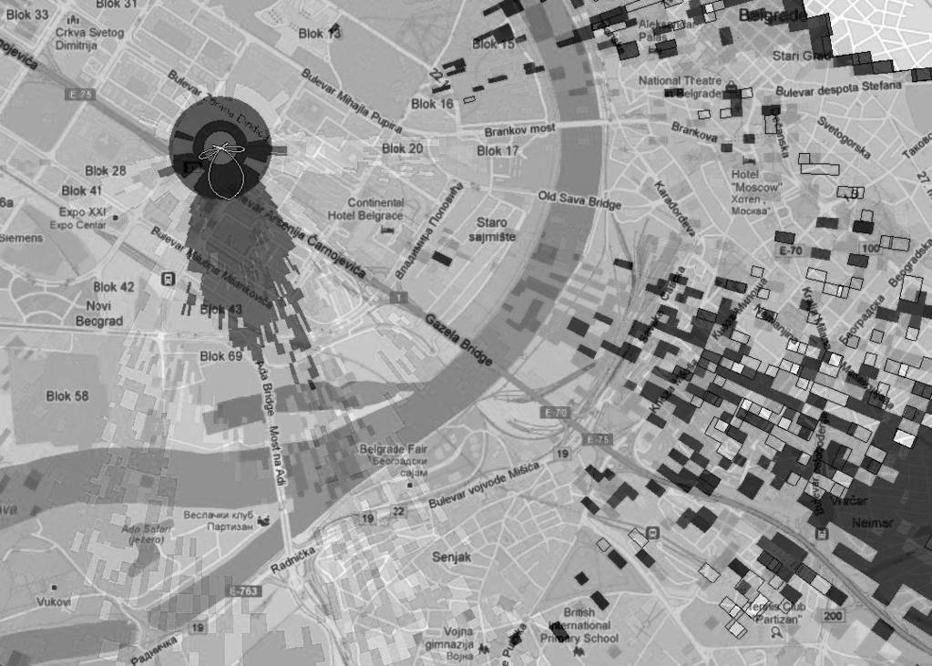 Бежични комуникациони системи Слика 2.14 : Резултат симулације Активност 1: Симулација линка Авала-Фрушка гора Помоћу програма Radio Mobile пројектовати тачка-тачка линк фреквенције 2.