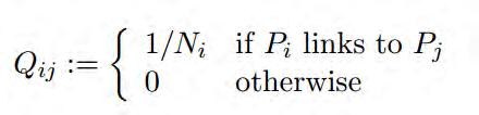 Ο υπολογισμός του PageRank r σύμφωνα με την μέθοδο δύναμης (Power Method): Ο πίνακας Q είναι ένας αραιός (sparse) πίνακας δηλαδή ένα μεγάλο μέρος των στοιχείων του είναι μηδενικά.