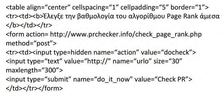 2.2.9 Πως βλέπουμε το PageRank μιας ιστοσελίδας Εάν ένας χρήστης θέλει να δει το PR μιας σελίδας μπορεί να χρησιμοποιήσει πολλούς τρόπους.