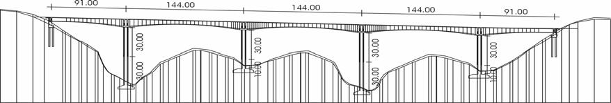 Εφαρμογή Προτεινόμενης και Συμβατικής Μεθοδολογίας σε οκτώ αντιπροσωπευτικές Γέφυρες Γέφυρα Γ3_β δύο ζεύγη (έντονα) ανισοϋψών μεσοβάθρων 28 τένοντες άνω πλάκας 84 τένοντες κάτω πλάκας βάθρα: κιβώτιο,