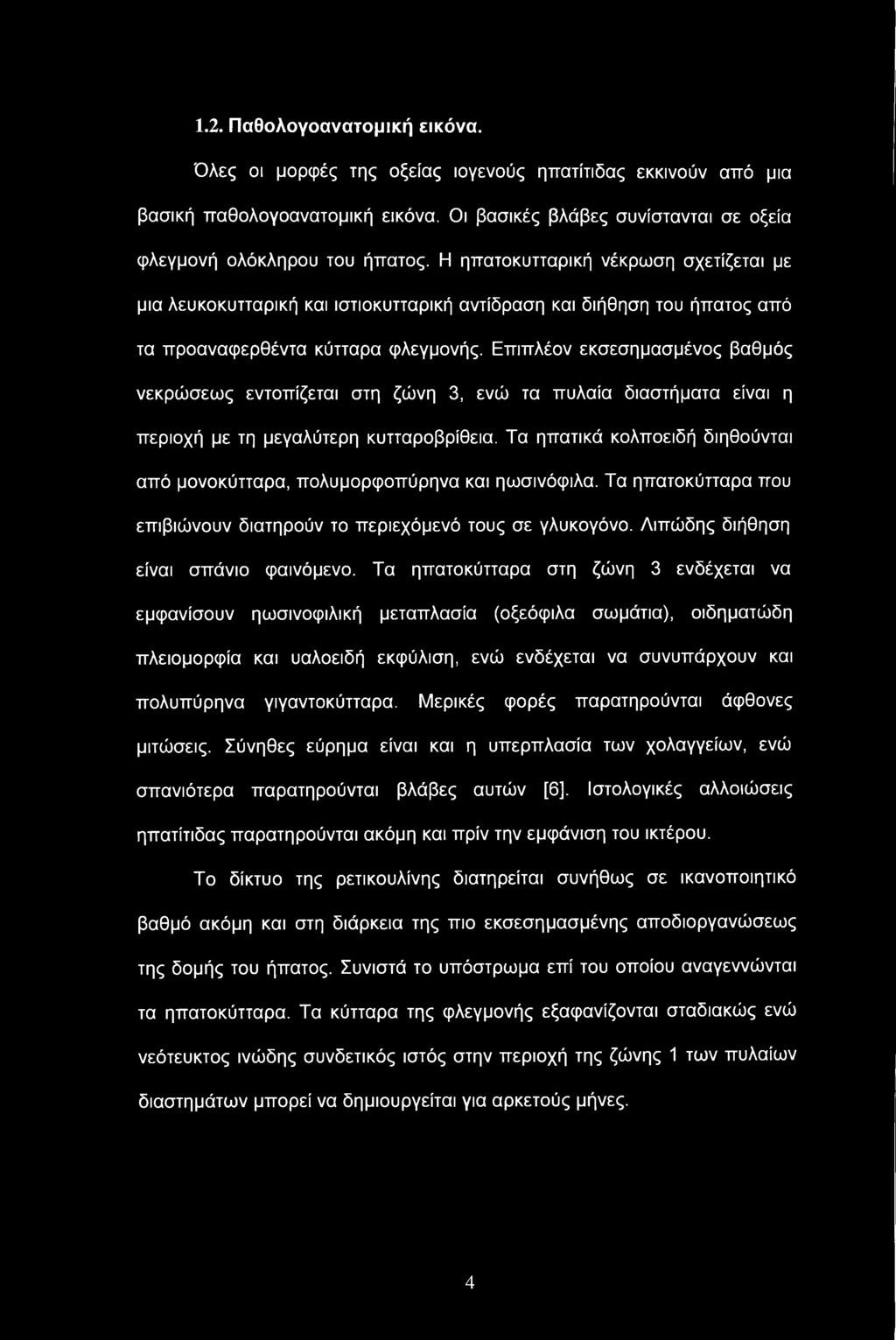 Επιπλέον εκσεσημασμένος βαθμός νεκρώσεως εντοπίζεται στη ζώνη 3, ενώ τα πυλαία διαστήματα είναι η περιοχή με τη μεγαλύτερη κυτταροβρίθεια.