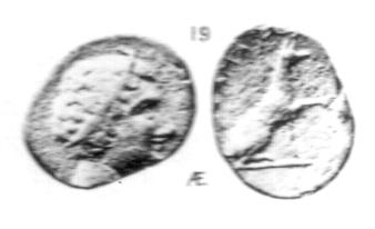 Άλλα νομίσματά της φέρουν παράσταση πρώρας πλοίου και κυνηγετικού σκύλου (Εικ. 79). Εικ. 79. Νομίσματα της Σάμης 5 ου 4 ου π.χ. αι.