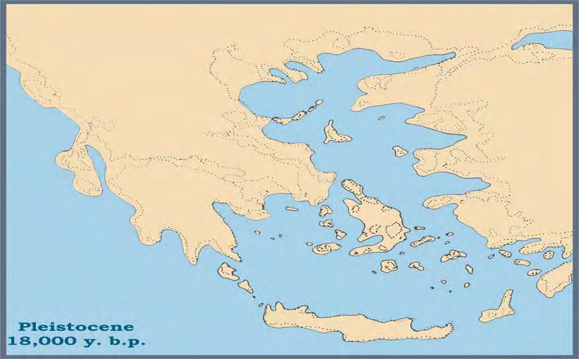 12 ΕΙΣΑΓΩΓΗ πριν από 72.000 χρόνια, προς το τέλος του Πλειστοκαίνου η στάθμη κατέβηκε περί τα 200 m και τα Ιόνια Νησιά ενώθηκαν με τις απέναντι ηπειρωτικές ακτές (Ferentinos et al. 2012).