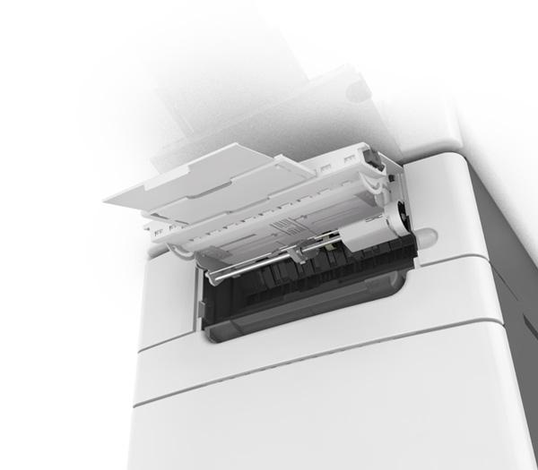οδηγούς Τοποθετήστε χαρτί, χαρτόνι και διαφάνειες με τη συνιστώμενη εκτυπώσιμη πλευρά προς τα κάτω και το επάνω άκρο να εισέρχεται πρώτο στον εκτυπωτή.