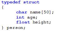 Δήλωση Δομής με χρήση της εντολής typedef Ένα πρότυπο δομής μπορεί να δηλωθεί εναλλακτικά με χρήση της εντολής typedef Σε αυτή την περίπτωση το όνομα του προτύπου εισάγεται μετά το δεξί άγκιστρο, π.χ. Αν το πρότυπο μίας δομής έχει δηλωθεί με χρήση της εντολής typedef, τότε δεν χρειάζεται να μπαίνει η λέξη struct πριν από τη δήλωση μίας δομής Δηλ.