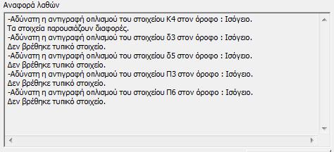 Στοιχεία προς αντιγραφή: Μπορούμε να επιλέξουμε όλα τα δομικά στοιχεία ή μια συγκεκριμένη ομάδα δομικών στοιχείων (π.χ. υποστυλώματα).