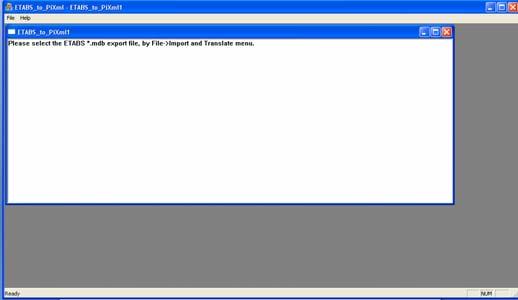 Μετατροπή του mdb του Etabs σε Pi-Xml Από την επιλογή Μελέτη->Εισαγωγή από Etabs