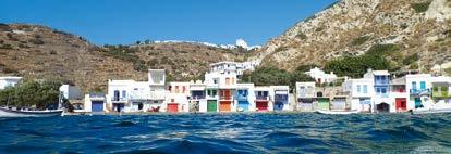 Settlements with traditional syrmata and scenic beaches One of the most distinguishing and quaint features of Milos are the syrmata -most