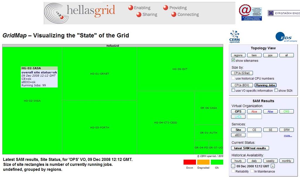 HellasGrid GridMap Διαθέσιμο στο link : http://gridmap.hellasgrid.