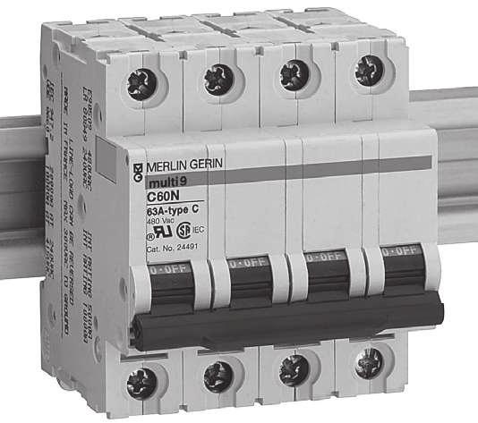 Zaštita električnih instalacija C60 automatski prekidači (0.5-63A) B, C i D kriva IEC 898: 6000 A, IEC 947-: 0kA 4067 4083 4094 Tip br. mod. azivna Reference od 9mm struja (A) Kriva B C D C60 P 0.
