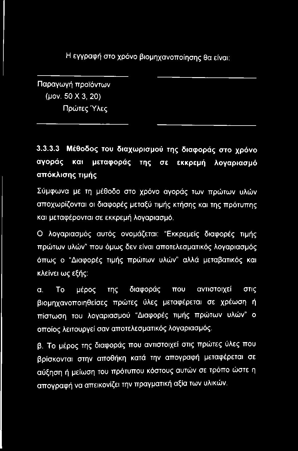 Ο λογαριασμός αυτός ονομάζεται: Εκκρεμείς διαφορές τιμής πρώτων υλών που όμως δεν είναι αποτελεσματικός λογαριασμός όπως ο Διαφορές τιμής πρώτων υλών αλλά μεταβατικός