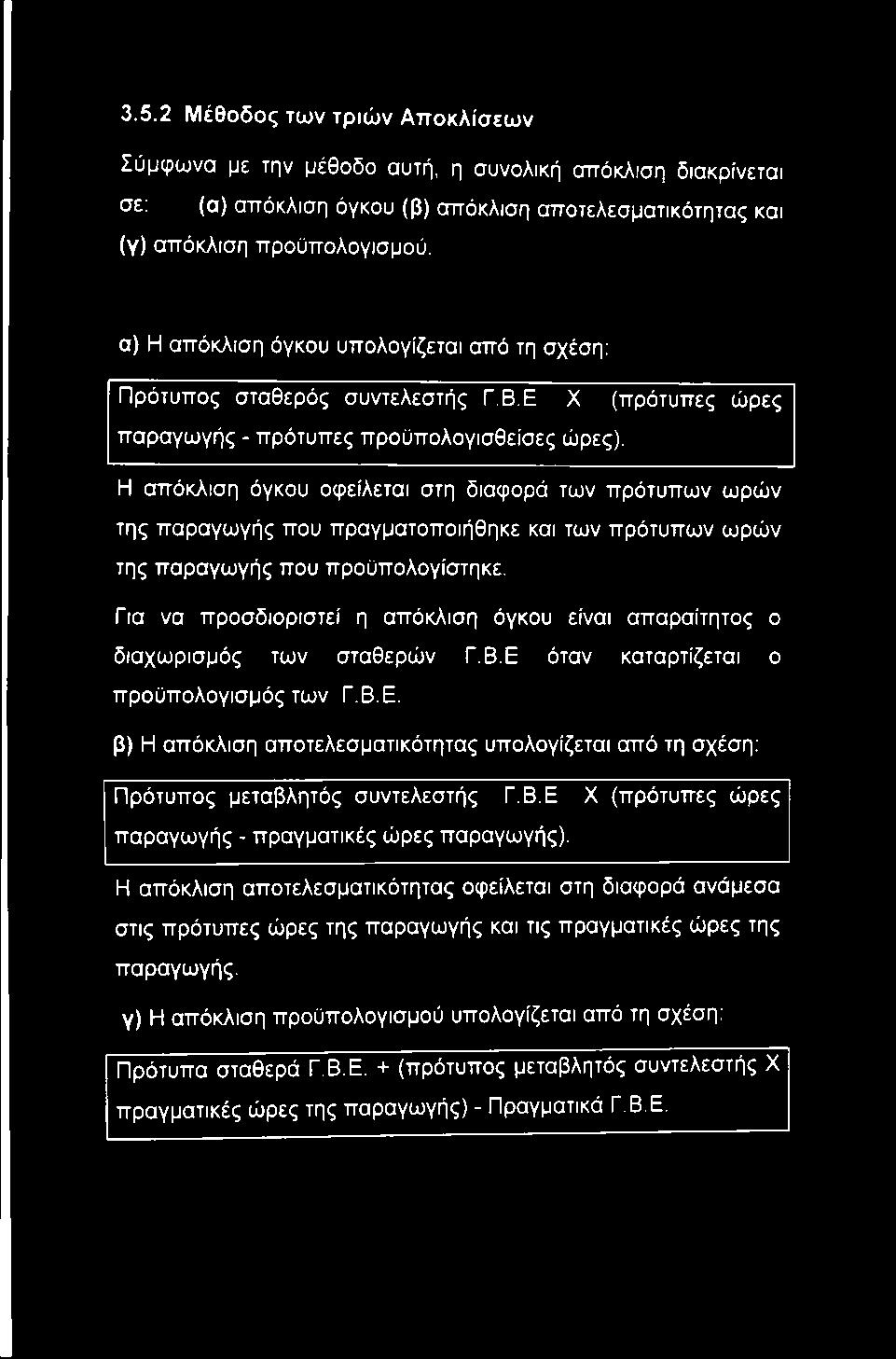 Η απόκλιση όγκου οφείλεται στη διαφορά των πρότυπων ωρών της παραγωγής που πραγματοποιήθηκε και των πρότυπων ωρών της παραγωγής που προϋπολογίστηκε.