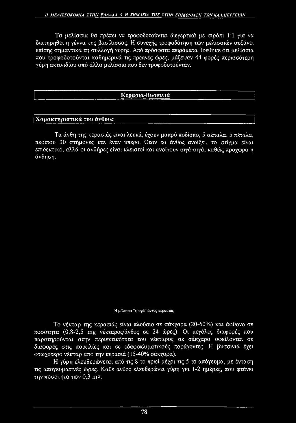 Από πρόσφατα πειράματα βρέθηκε ότι μελίσσια που τροφοδοτούνται καθημερινά τις πρωινές ώρες, μάζεψαν 44 φορές περισσότερη γύρη ακτινιδίου από άλλα μελίσσια που δεν τροφοδοτούνταν.