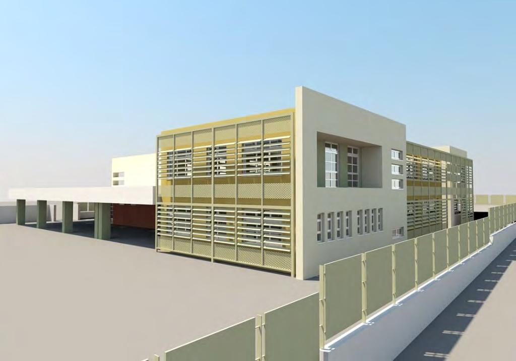 6o Δημοτικό Σχολείο Μενεμένης Θεσσαλονίκης Κέλυφος Το κτήριο στο σύνολό του έχει μελετηθεί υπό την οπτική ενός κτηρίου χαμηλής ενέργειας (low energy building) δηλαδή ενός κτιρίου με καλύτερες