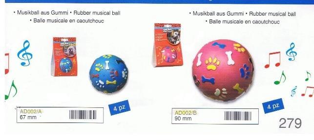 8 AD002/A/B-Rubber musical ball 67-90
