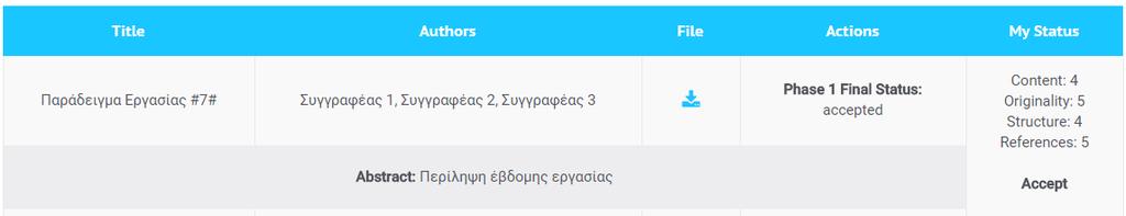 Η διαδικασία αναβαθμολόγησης είναι ακριβώς η ίδια με την διαδικασία βαθμολόγησης, μόνο που υπάρχουν ως προεπιλεγμένες τιμές στα πεδία που έχουμε να συμπληρώσουμε οι τιμές που ορίσαμε στην βαθμολόγησή